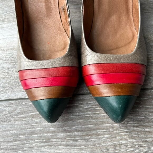 Vintage Faith Multicolour Retro  Fashion Leather Pumps Made in Spain - Picture 4 of 14